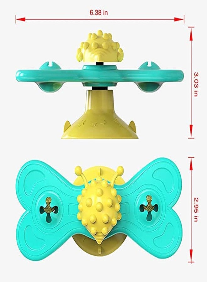 Pups&Pets Durable Non Toxic Plastic Spinning Butterfly Cat Teaser Toy with 2 Catnip Balls Set Cat Turntable Toy Ideal for Playing Cats and Puppy (Colour As Per Available) - Image 3